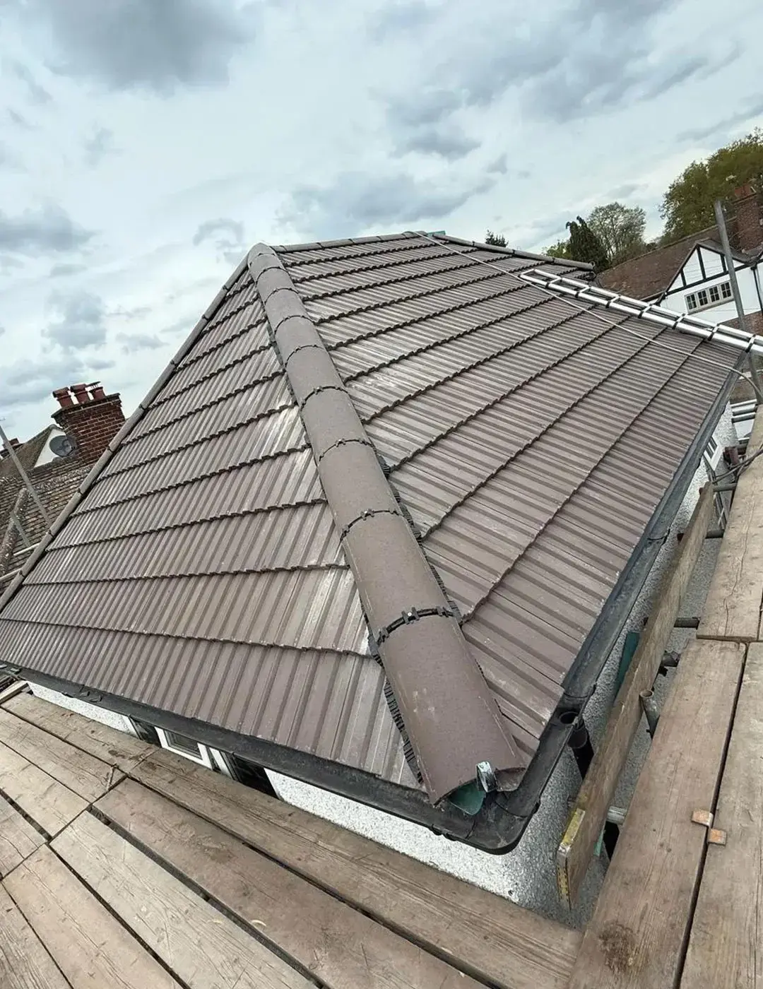 A roof completed by A-List Roofing near Fleet
